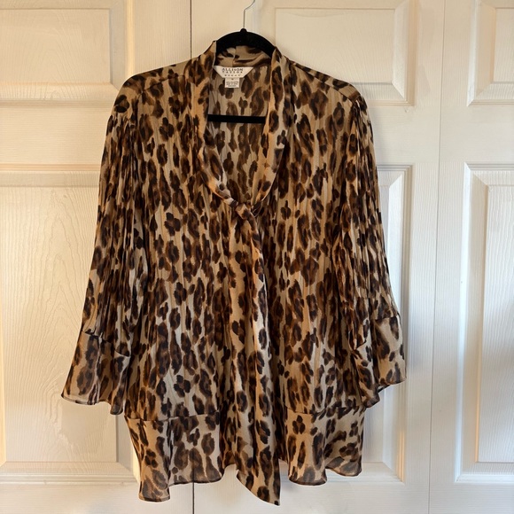 Allison Taylor Tops - Alison Taylor Animal Leopard‎ Print Blouse Mob Wife Femme Fatal Valentine’s 1X
